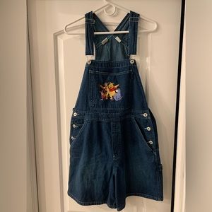 Vintage Disney Pooh Bear Short Overalls